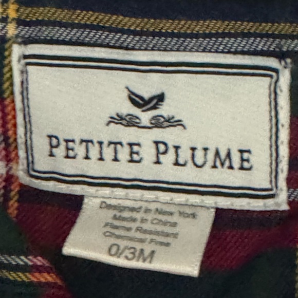 PETITE PLUM baby romper pajamas in windsor tartan NWOT - Picture 4 of 7